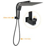 WELS Matt Black Dual Set 16" Extra Large Shower Head 3 Modes Handheld Gooseneck Arm Diverter - Image 2