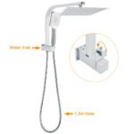 WELS Chrome 2in1 10" Square Rain Shower Head Handheld Spray Diverter Wall Arm Taps Set - Image 2