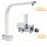 WELS Chrome 2in1 10" Square Rain Shower Head Handheld Spray Diverter Wall Arm Taps Set - Image 4