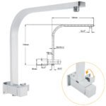 WELS Square Large 12" Shower Head 3 Mode Handheld Diverter Wall Arm 2in1 Set + Taps - Image 3