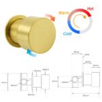 WELS Brushed Gold Round Twin Shower Head Set Stainless Steel Handheld Gooseneck Arm Wall Mixer - Image 8