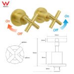 Brushed Gold 2in1 Round Large 12" Rain Shower Head 3 Mode Handheld Wall Arm Bath Mixer - Image 8