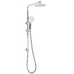Chrome Round 8" Rainfall Shower Head 3 Modes Handheld Rose Silde Rail Twin Set