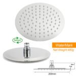 Chrome Double Square 8" Shower Head Set 3 Function Handheld Rail Diverter Arm + Taps - Image 6