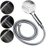 Chrome Double Square 8" Shower Head Set 3 Function Handheld Rail Diverter Arm + Taps - Image 8