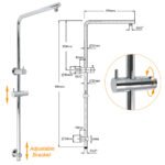WELS Double Round Shower Head Handheld Sliding Rail Arm Chrome 12" Rainfall Set - Image 3