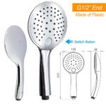 WELS Double Round Shower Head Handheld Sliding Rail Arm Chrome 12" Rainfall Set - Image 8