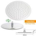 WELS Double Round Shower Head Handheld Sliding Rail Arm Chrome 12" Rainfall Twin Taps Set - Image 6