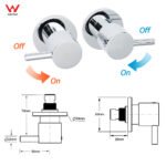 WELS Double Round Shower Head Handheld Sliding Rail Arm Chrome 12" Rainfall Twin Taps Set - Image 8