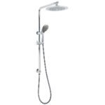 WELS Chrome Round 9" Rain Shower Head 5 Modes Massage Handheld Sliding Rail Set