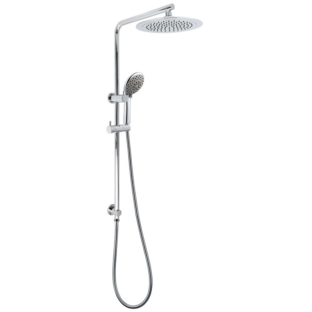 V1233-C4902B22HR005M5C1SR0901-202602062121-00 WELS Chrome Round 9" Rain Shower Head 5 Modes Massage Handheld Sliding Rail Set - Image 1