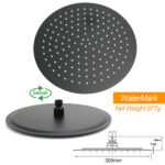Matt Black Dual Shower 12" Large Shower Rain Head + Handheld Silde Wall Rail Set - Image 6