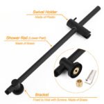 Matt Black Dual Shower 12" Large Shower Rain Head + Handheld Silde Wall Rail Twin Taps Set - Image 5