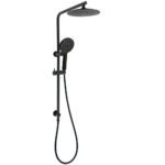 Matt Black 2in1 Round 9" Rainfall Shower Head & 3 Modes Handheld Silde Rail Set