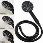 Matt Black 2in1 Round 9" Rainfall Shower Head & 3 Modes Handheld Silde Rail Set - Image 7