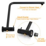 Matt Black 2in1 Round 9" Rainfall Shower Head & 3 Modes Handheld Silde Rail Set - Image 4