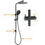 Matt Black Twin Shower Head 3 Modes Handheld 2in1 Wall Rail Arm Round 10 Inch - Image 2