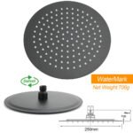Matt Black Round 10" Rain Shower Head Brass Handheld Slide Rail Riser Arm Twin Taps Set - Image 6