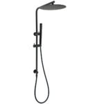 Round 300mm Rain Shower Head Brass Handheld Riser Rail Set Diverter Matt Black