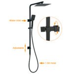 Matt Black Twin Shower Set Square 10" Rain Head 3 Modes Handheld Wall Arm Rail - Image 2