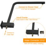 Matt Black Twin Shower Set Square 10" Rain Head 3 Modes Handheld Wall Arm Rail - Image 4