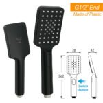 Matt Black Twin Shower Set Square 10" Rain Head 3 Modes Handheld Wall Arm Rail - Image 8