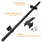 Matt Black Twin Shower Set Square 10" Rain Head 3 Modes Handheld Wall Arm Rail + Mixer - Image 5