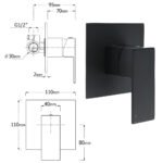 Matt Black Twin Shower Set Square 10" Rain Head 3 Modes Handheld Wall Arm Rail + Mixer - Image 8