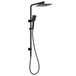 Matt Black Dual Shower Square 10" Rain Head 3 Modes Handheld Silde Rail Arm Set