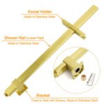 Brushed Gold 2in1 Set 8" Square Rain Shower Head 3 Modes Handheld Silde Rail Arm - Image 5