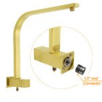 WELS Brushed Gold 2in1 Set 8" Square Rain Shower Head 3 Modes Handheld Silde Rail Arm + Mixer - Image 4