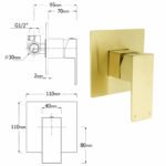 WELS Brushed Gold 2in1 Set 8" Square Rain Shower Head 3 Modes Handheld Silde Rail Arm + Mixer - Image 8