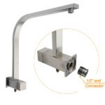Brushed Nickel Square Twin Shower Set 8" Rain Head 3 Modes Handheld Silding Rail Arm - Image 4
