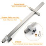 Brushed Nickel Square Twin Shower Set 8" Rain Head 3 Modes Handheld Silding Rail Arm - Image 5