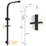 WELS Matt Black 2in1 Shower Set 10" Square Rain Head Handheld Silde Rail Arm Mixer Valve - Image 3