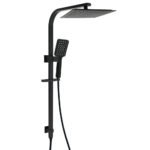 Matt Black Square 2in1 Shower 10" Rain Head 3 Modes Handheld Silde Rail Arm Set
