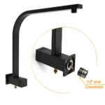 Matt Black Square Twin Shower 10" Rain Head 3 Modes Handheld Silde Rail Arm Taps Set - Image 4