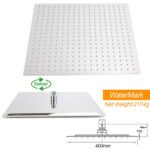 WELS Dual Square Shower Set Large 16" Rain Shower Head 3 Function Handheld Rail Arm - Image 6