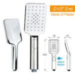 WELS Dual Square Shower Set Large 16" Rain Shower Head 3 Function Handheld Rail Arm - Image 8