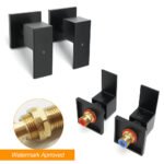 Matt Black Brass 1/4 Turn Round Hot Cold Tap Wall Set For Shower Vanity Spout - Image 3