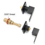 Matt Black Brass 1/4 Turn Round Hot Cold Tap Wall Set For Shower Vanity Spout - Image 4