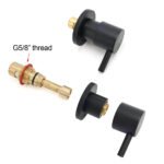 Watermark Black 1/4 Turn Twin Shower Taps Hot Cold Round Set Bath Vanity Mixer - Image 4