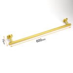 Brushed Gold Stainless Steel 750mm Long Towel Rack Rail Holder Round Hanger Bar - Image 2