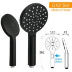 WELS Matt Black Twin Round 12" Shower Head Set Handheld Flexible Rail Wall Arm Mixer - Image 7