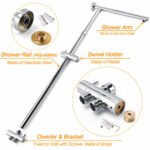 WELS Round 12" Rain Dual Shower Head 3 Modes Handheld Wall Rail Chrome Mixer Valve Set - Image 4