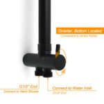 WELS Matt Black Twin Shower 8" Round Head Set Sliding Rail 3 Mode Handheld Rose + Mixer - Image 5
