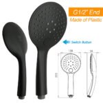 WELS Matt Black 9" Round Rain Shower Head Handheld Adjustable Rail Arm Elbow 2in1 Set - Image 7