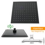 WELS Matt Black 2in1 Square 10" Rain Shower Head 3 Mode Handheld Adjustable Rail Twin Taps Set - Image 8