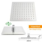 WELS Chrome Square Dual Rain Shower 8" Head 3 Mode Handheld Diverter Wall Arm Twin Taps Set - Image 6