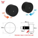Matt Black Round 1/4 Turn Twin Shower Taps Hot Cold Wall Set Bath Vanity Mixer - Image 2